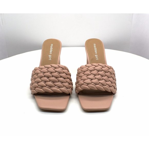 Madden Girl Golden-w Braided Block-Heel Mule Sandals - Picture 2 of 8